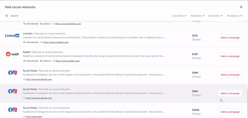 Publishing a job ad on social media via TalentLyft