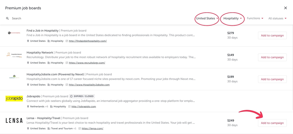 advertising on premium job boards in TalentLyft