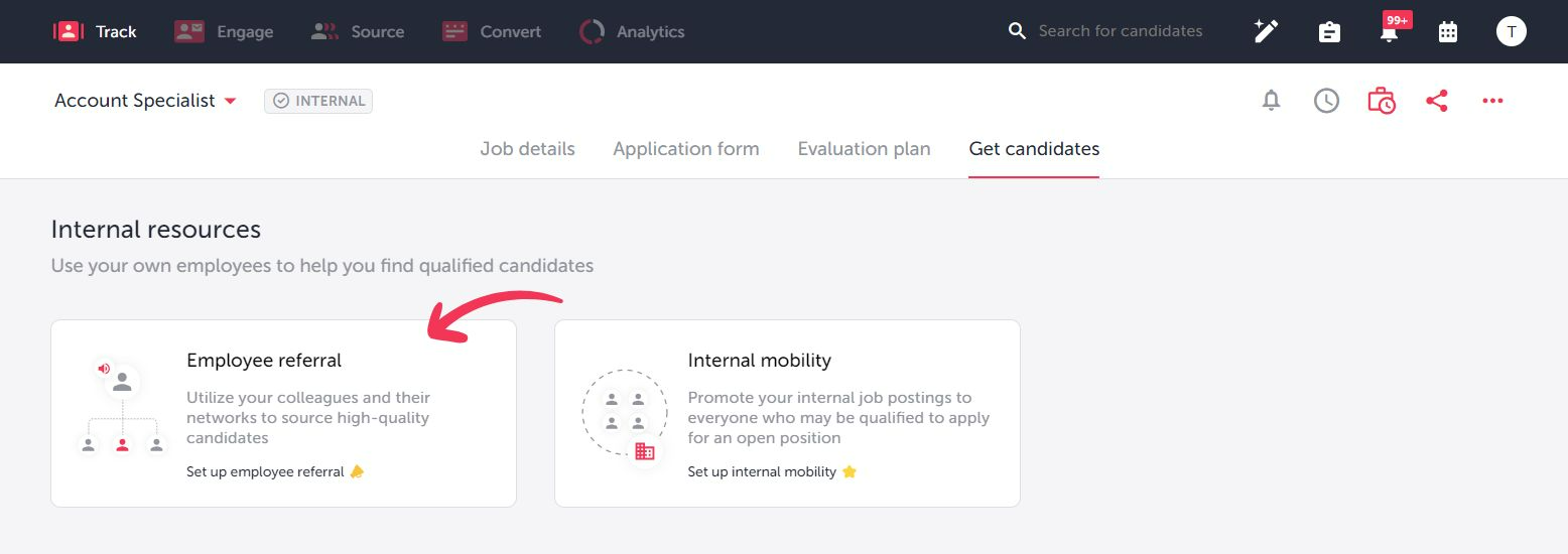 Employee referral program in TalentLyft